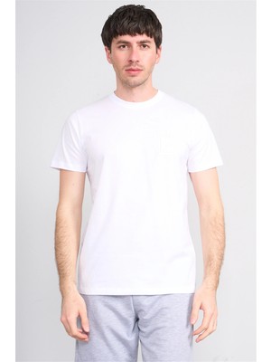 Çetinkaya Mentality 4532 Bisiklet Yaka Regular Modelli T-Shirt Beyaz