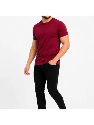 Evrenial Erkek Basic Tişört Bisiklet Yaka Kısa Kol Günlük Yazlık Slim Fit T-Shirt