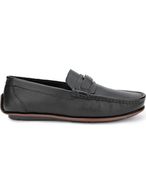 Tamer Tanca Erkek Hakiki Deri Siyah Floter Loafer Ayakkabı 818 3429 Erk Ayk Y26 Sıyah Fltr