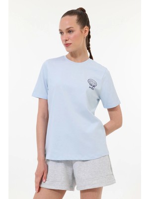 Kinetix Wl Omena 11BT284 5fx Mavi Kadın Kısa Kol T-Shirt