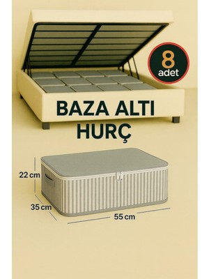 Empressco Spartek Home Textile 8 Adet-Antrasit Çizgili Orta Boy Baza Altı ve Çekyat Tipi Hurç 55X35X22CM - Fiyatı, Yorumları