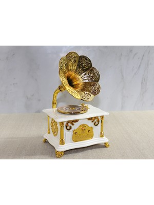 Ulora Gramofon Müzik Kutusu Beyaz