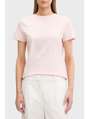 Guess Pamuklu Regular Fit Bisiklet Yaka Taşlı T Shirt V6GI12K3325 Bayan T Shirt V6GI12 K3325 G63M