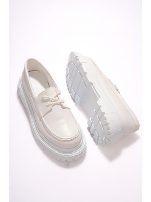 Zerenyus ZRK-E18 Premium Kalite Beyaz Günlük Erkek Loafer