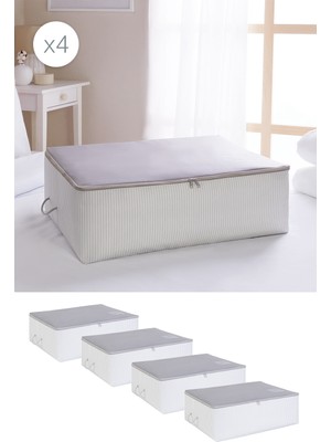 Empressco Ocean Home Textile 4 Adet Büyük Boy Gri Çizgili Baza Altı Yastık Yorgan Kazak Hurcu 62X46X22 - Fiyatı, Yorumları