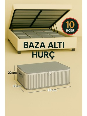 Empressco Spartek Home Textile 10 Adet-Antrasit Çizgili Orta Boy Baza Altı ve Çekyat Tipi Hurç 55X35X22CM - Fiyatı, Yorumları