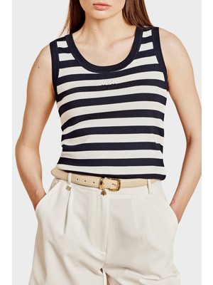 Brooks Brothers Çizgili Bisiklet Yaka Atlet Bayan Atlet BBSS26FKT010388