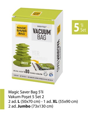 Empressco Magic Saver Bag 5’li Vakumlu Poşet Set-2 - Fiyatı, Yorumları