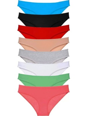 Marsilyan 8 Adet Süper Eko Set Likralı Kadın Slip Külot Set 3
