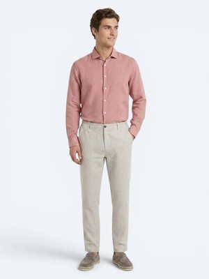 Kip Taş Dokuma Relaxed Fit Casual Pamuk Karışımlı Pantolon