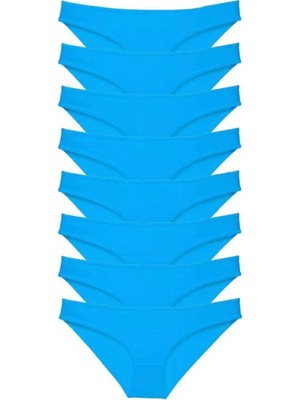 Marsilyan 8 Adet Süper Eko Set Likralı Kadın Slip Külot Mavi