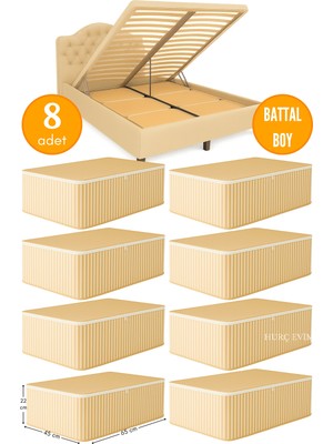 Empressco Hurcevim 8 Adet - Altınyaldız Çizgili Büyük Boy Baza Altı & Çekyat Tipi Hurç 65X45X22 cm – Ekstra Gramajlı - Fiyatı, Yorumları