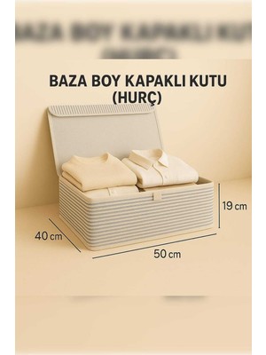 Empressco Spartek Home Textile 1 Adet Çok Amaçlı Kapaklı Düzenleyici Kutu Baza Hurç 50X40X19 - Fiyatı, Yorumları