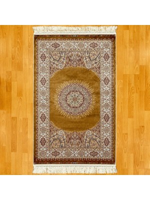 Mevlana Bazaar Lüks Mihraplı Madalyon Desenli 160 x 230 cm Ipek Halı