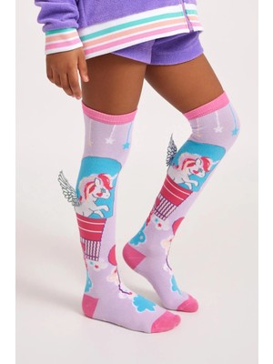 Bony Socks Kız Çocuk Unicorn Dizüstü Çorap Desenli