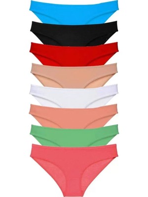 Marsilyan 8 Adet Süper Eko Set Likralı Kadın Slip Külot Set 5