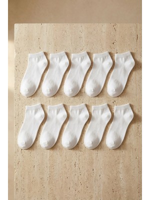 Bony Socks Kadın 10'lu Basic Step Çorap Beyaz