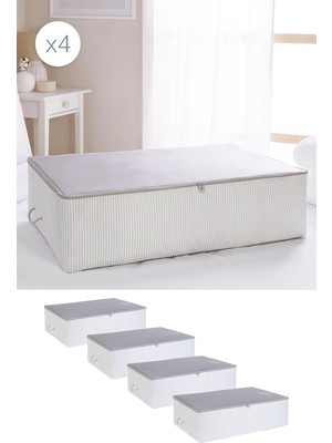 Empressco Ocean Home Textile 4 Adet Mega Boy Gri Çizgili Baza Altı Yastık Yorgan Kazak Hurcu 74X46X22 - Fiyatı, Yorumları