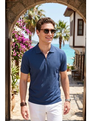 Buratti Regular Fit Fermuarlı Polo T Shirt Erkek Polo T Shirt 5904069