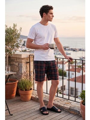 Buratti Pamuklu Regular Fit Bağlamalı Cepli Pijama Şort Erkek Şort 6574004