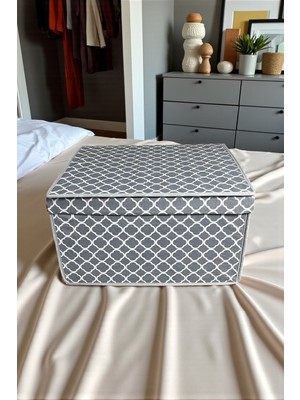 Empressco Vaybe Maxi Çok Amaçlı Saklama Kutusu,kutu Hurç,hurç,organizer,oyuncak Kutusu Gri Zincir Desen 40X50X30 - Fiyatı, Yorumları