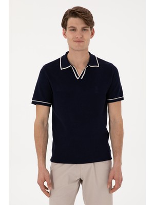 U.s. Polo Logolu Slim Fit Polo Yaka Kısa Kollu Kazak Erkek Kazak G081SZ0TKPU9469