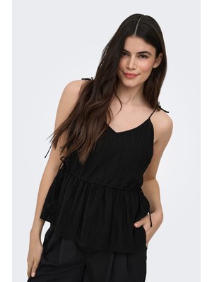 Only Onlnele Regular Fit V Yaka Bağlama Detaylı Ince Askılı Bluz Bayan Bluz 15370325