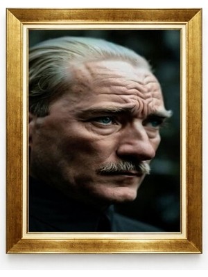 Atatürk Karizmatik Bakış Sanatsal Portre Çerçeveli Tablo