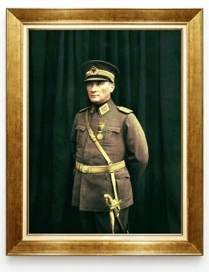 Atatürk Mareşal Üniformalı Tam Boy Tablo - Başkomutan Temalı Lüks Tablo