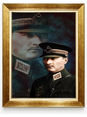 Mareşal Atatürk Üniformalı Kanvas Tablo - Askeri Deha Atatürk Portresi