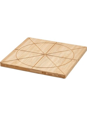 IKEA Havstulpan Bambu Pizza Sunum ve Kesme Tahtası (35X35 cm - Dilim Kılavuzlu)
