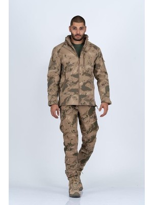 Kubilay Askeri Malzeme Combat Tactical Outdoor Kamuflaj Mont Su Rüzgar Geçirmez Erkek Softtjell Mont