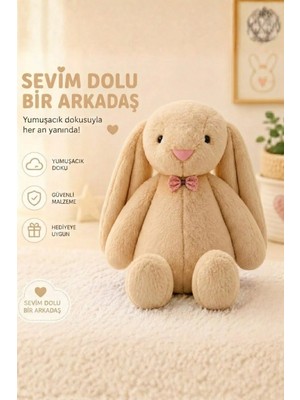 Sole Uyku Arkadaşım Papyonlu Uzun Kulak Bunny Peluş Tavşan 65 cm