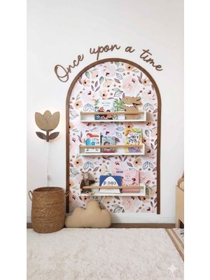 Meta Design Dekoratif Ahşap Çocuk Odası Duvar Çerçevesi + Once Upon A Time Yazısı