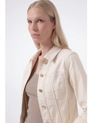 Masha Kate Gold Düğme Detaylı Denim Ceket