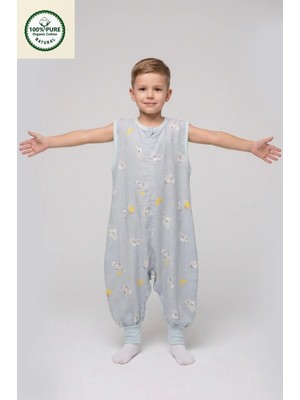 Cantoy Müslin Geniş Askılı Bebek Çocuk Uyku Tulumu %100 Pamuk Natural 0.5 Tog