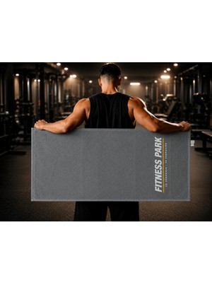 Ege Cotton Fitness Sporcu Havlusu Antrasit %100 Pamuk Ter Emici Antreman Gym Spor Havlusu 50 x 100 - 1 Adet