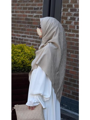 Qalortex Scarf Premium Jakarlı Mira B.boy Eşarp - Tas