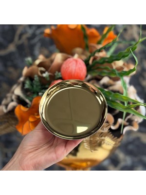 Ogeda Home 6'lı Gold Yuvarlak Metal Tatlı Tabağı 12 Cm- Kahve Yanı Lokumluk,şekerlik,kahve Yanı Ikramlık