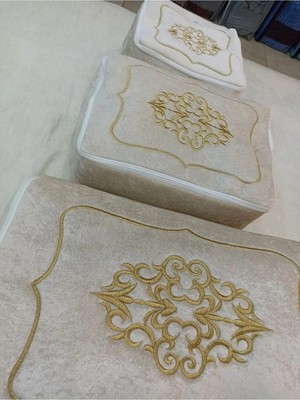 Empressco Akınal Bella Çeyizlik Kadife Işlemeli 3’lü Bohça Nişan Gelin Damat Hurcu - Fiyatı, Yorumları