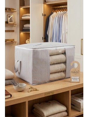 Empressco Textile Sweet Orta Boy Pencereli Gri Çizgili Kazak Pike Battaniye Hurcu 45X40X30 - Fiyatı, Yorumları