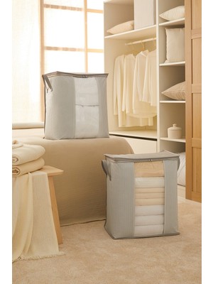 Empressco Ocean Home Textile 2 Adet Pencereli Stuff&things Gri Çizgili Yastık Yorgan Kazak Hurcu 45X30X50 - Fiyatı, Yorumları