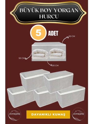 Empressco Ayhome 5 Adet Hurç Yorgan Döşek Hurcu Çeyizlik Ev Taşımalık Büyük Boy Hurç Fermuarlı Beyaz - Fiyatı, Yorumları