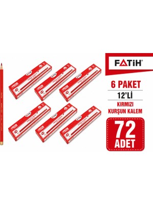 Fatih Kırmızı Kopya Kalemi 12'li 6  Paket