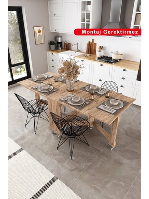 Dekorfim DF01111AC Portatif Pratik Katlanır Masa Mutfak ve Yemek Masası