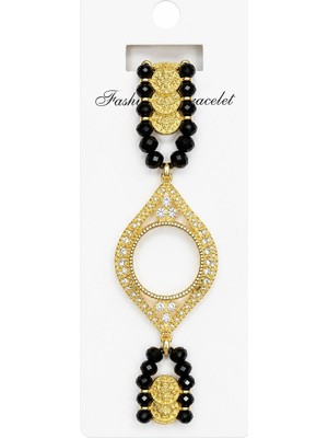 Vipfoni Içi Boş Doldurulabilen Gold Renk Kristal Taşlı Bileklik -M1