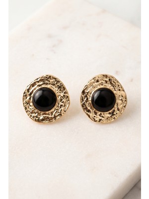 Aurrari Vintage Siyah Mineli Küpe