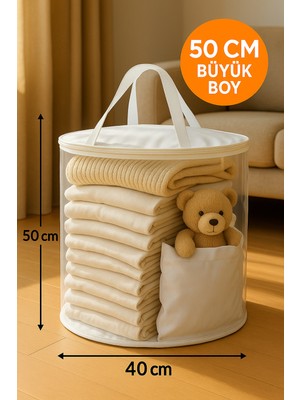 Empressco Hig Home 50X40 Silindir Hurç – Büyük Boy, Kapaklı ve Taşıma Saplı - Fiyatı, Yorumları