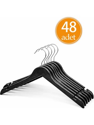 Koçyiğit Plastik Premium Kalite 48'lı Plastik Elbise Askısı - Siyah