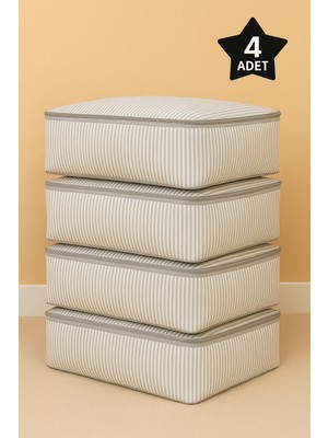 Empressco Yellow Stary Home Decor (4 Adet) Gri Çizgili Çekyat & Baza Tipi Yastık Yorgan Saklama Hurcu-Baza Altı Düzenleyici 65X45X22 - Fiyatı, Yorumları
